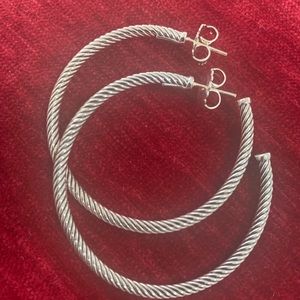 David Yurman 925 2' Inch Cable Hoop Earrings